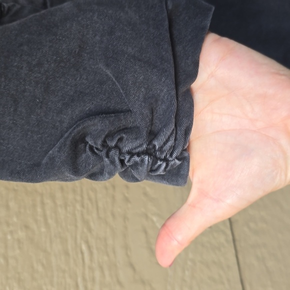 UO Urban Outfitters Chelsea Denim Puff Sleeve Mini Dress  black S Small - Picture 11 of 15